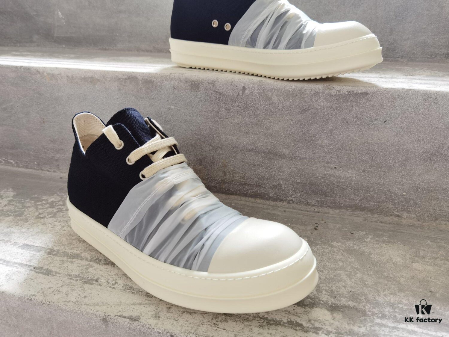 Rick Owens DRKSHDW High-Top Canvas White Crinkle