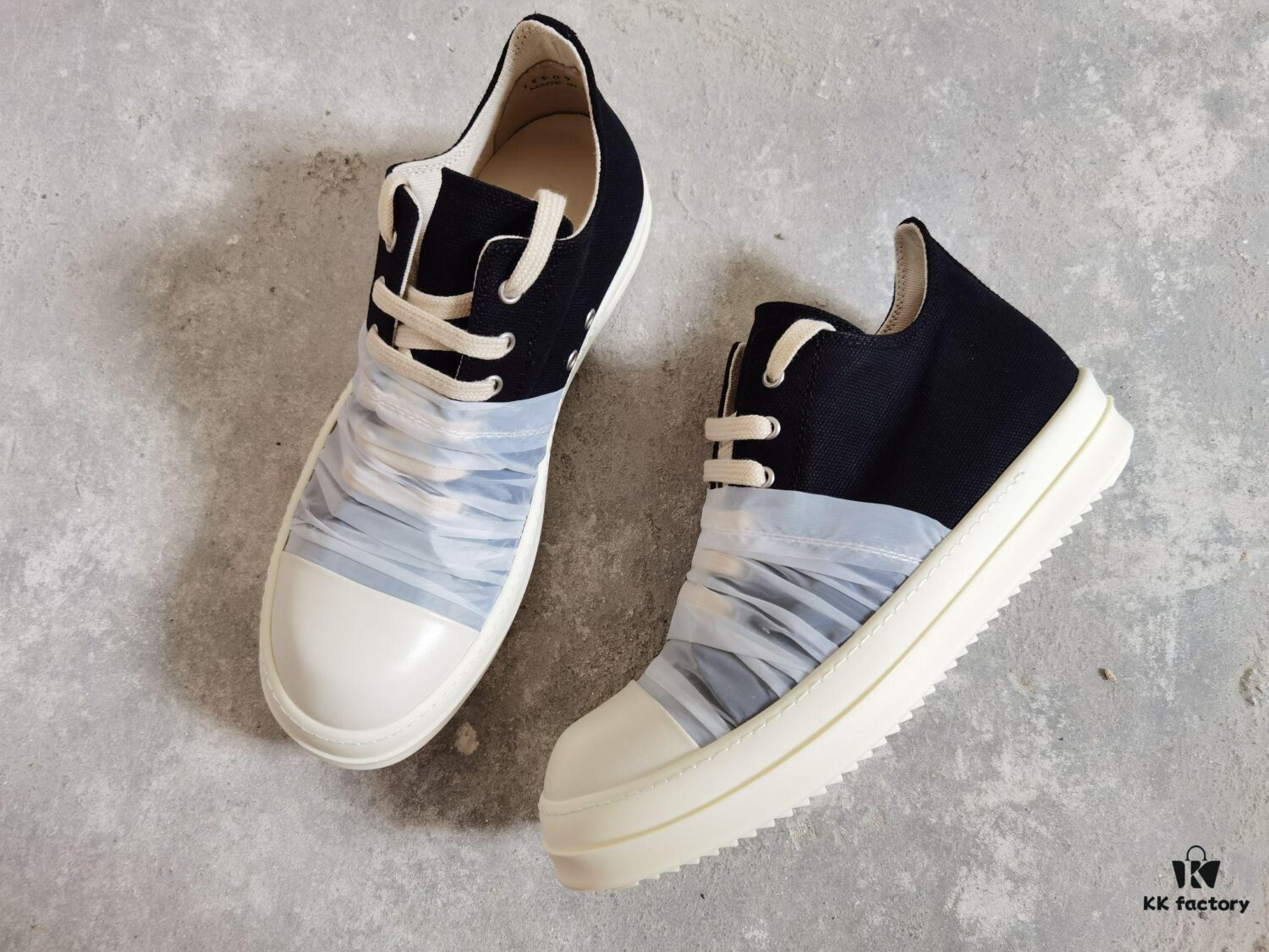 Rick Owens DRKSHDW High-Top Canvas White Crinkle