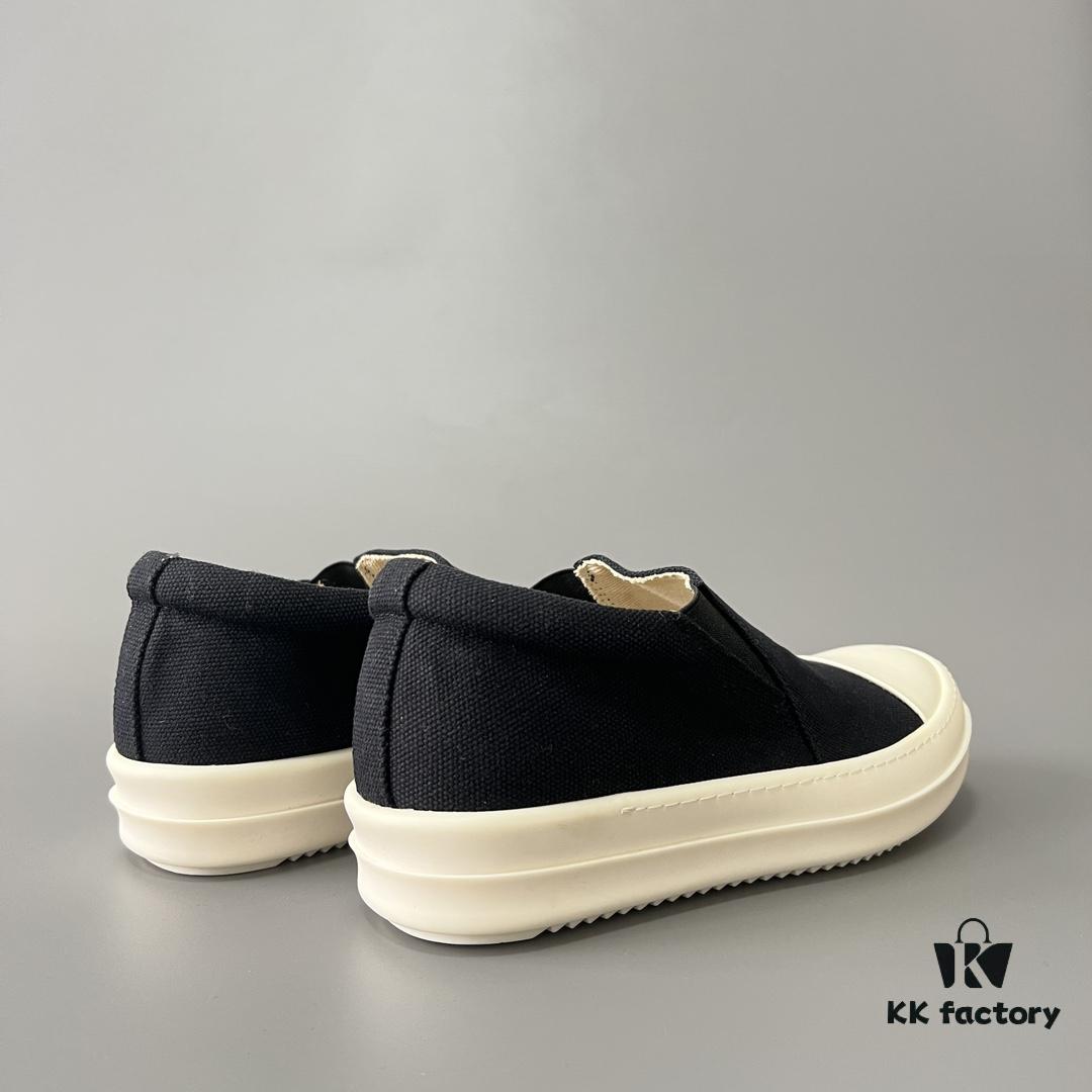 Rick Owens DRKSHDW Classic Canvas Low-top Lace-up Sneakers with White Tips