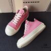 Rick Owens DRKSHDW Pink Canvas Low-top Lace-up Sneakers with Heel Logo