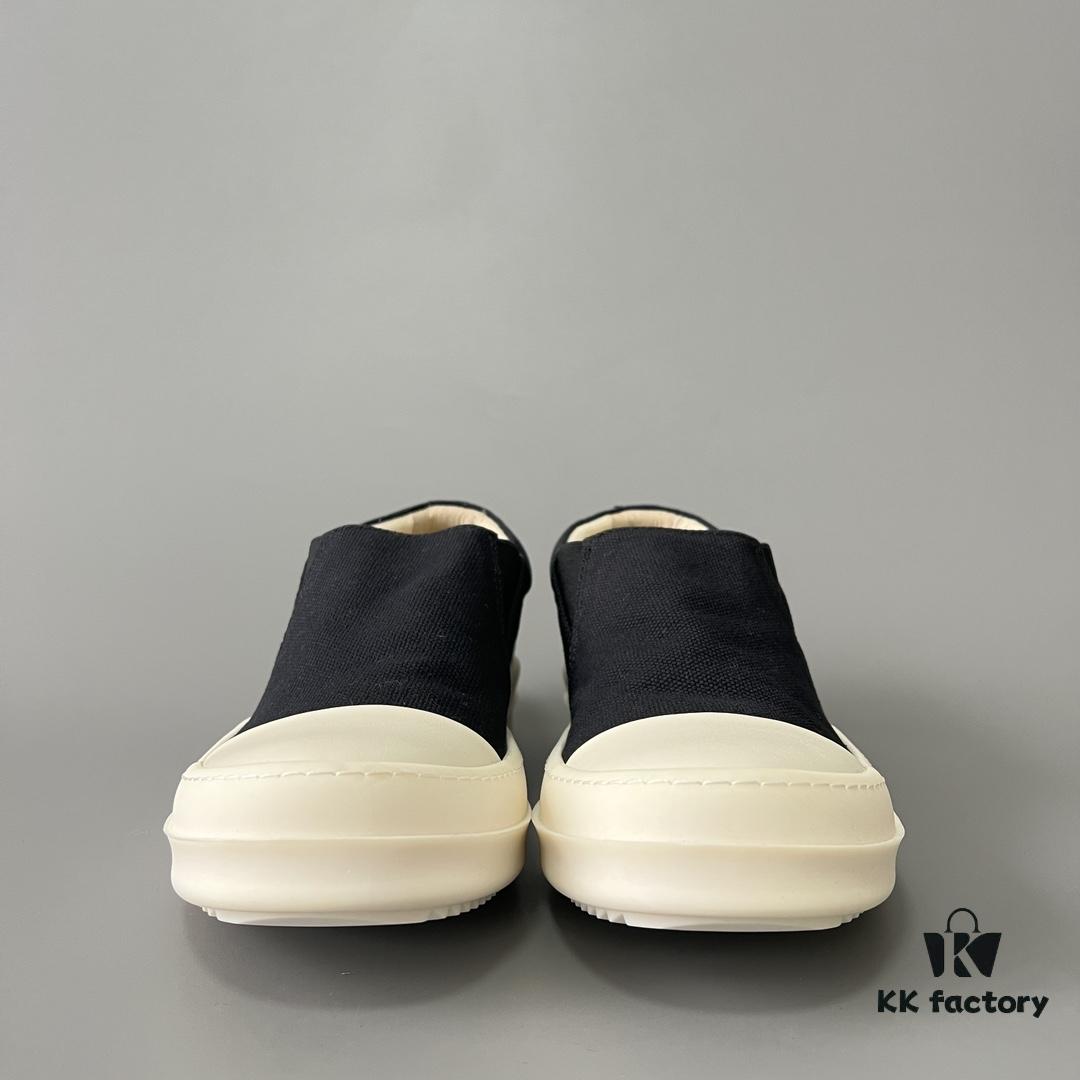 Rick Owens DRKSHDW Classic Canvas Low-top Lace-up Sneakers with White Tips