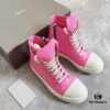Rick Owens Pink High-Top Leather Converse Style Shoes
