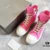 Rick Owens Pink High-Top Leather Converse Style Shoes