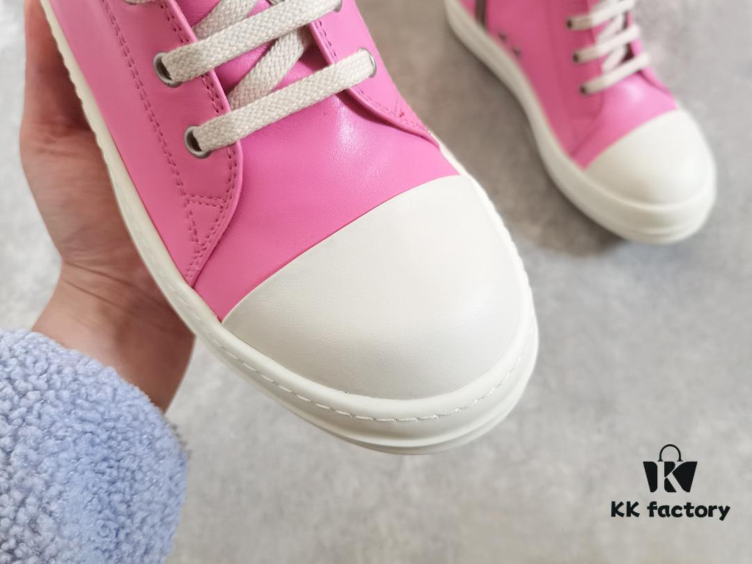 Rick Owens Pink High-Top Leather Converse Style Shoes