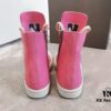 Rick Owens Pink High-Top Leather Converse Style Shoes