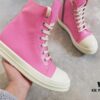 Rick Owens Pink High-Top Leather Converse Style Shoes
