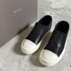 Rick Owens Style Slip-on Leather Sneakers with Oversized Frame