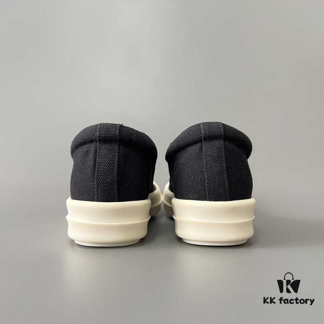 Rick Owens DRKSHDW Classic Canvas Low-top Lace-up Sneakers with White Tips