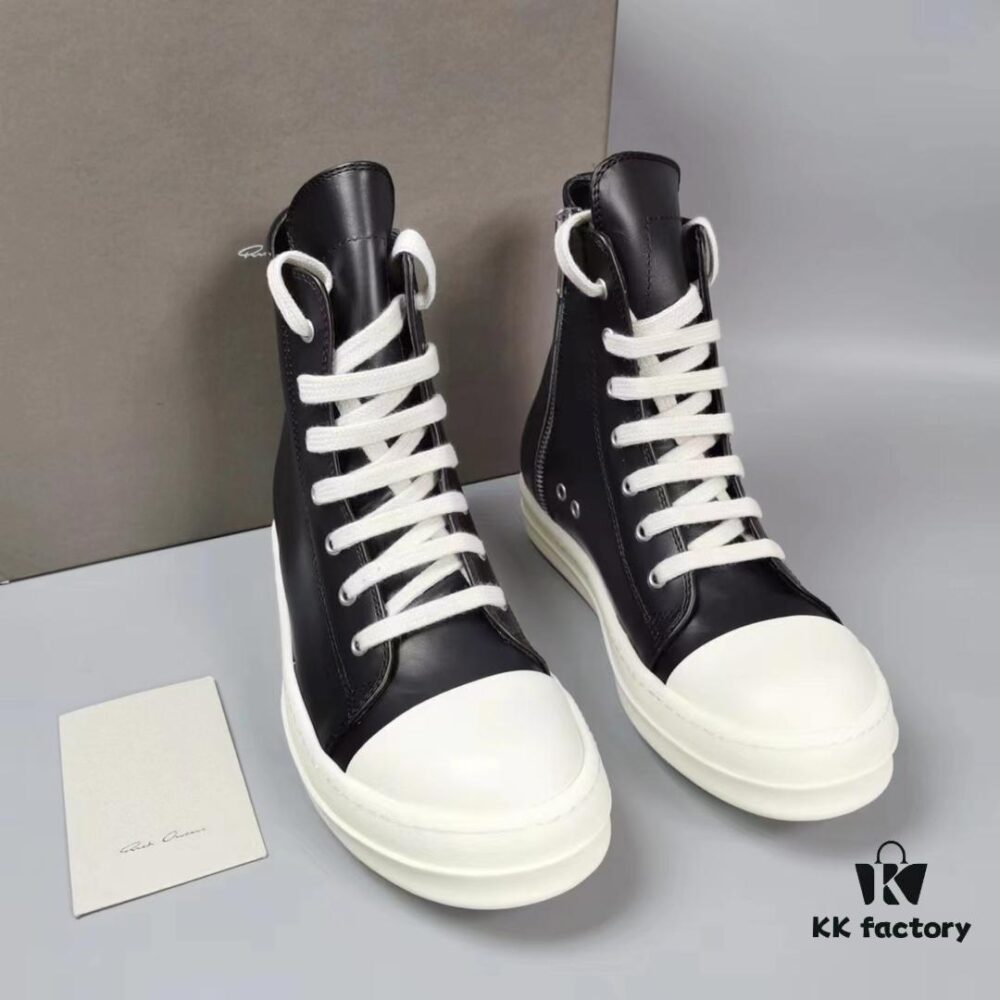 Rick Owens High-Top Lace-Up Leather Converse