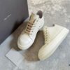 Top-tier Rick Owens Style All-white Leather Low-top Lace-up Shoes