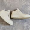 Top-tier Rick Owens Style All-white Leather Low-top Lace-up Shoes
