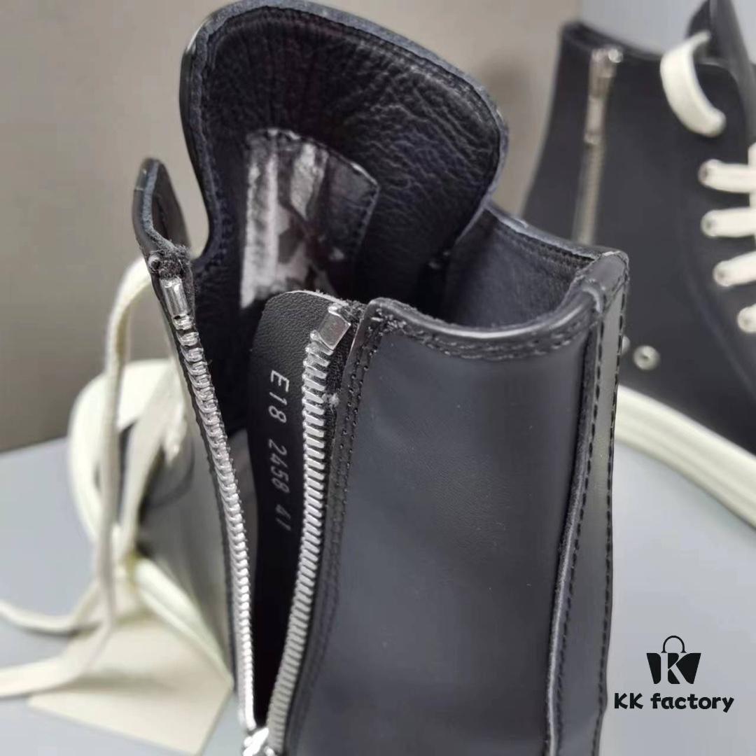 Rick Owens High-Top Lace-Up Leather Converse