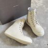 Rick Owens White Full-Grain Calfskin High-Top Lace-Up Converse Style