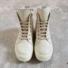 Rick Owens White Full-Grain Calfskin High-Top Lace-Up Converse Style
