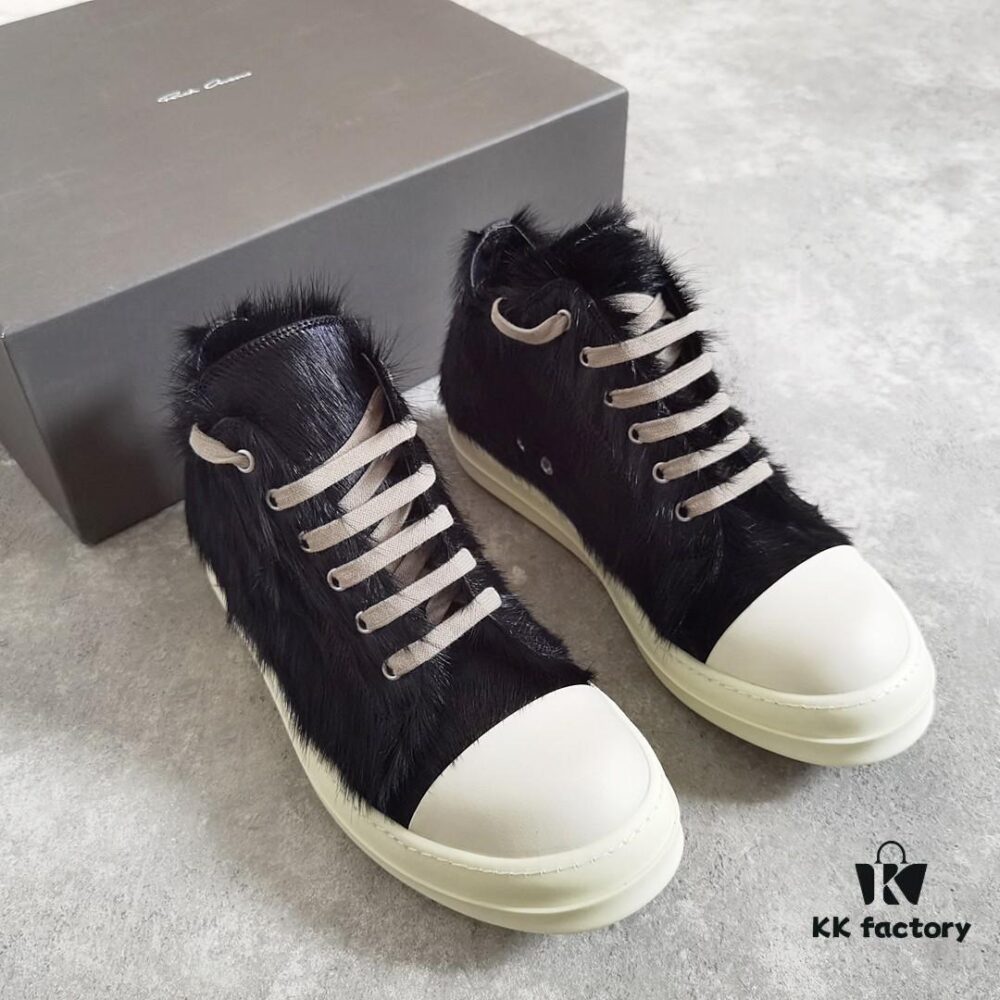Rick Owens Horsehair Low-top Lace-up Shoes