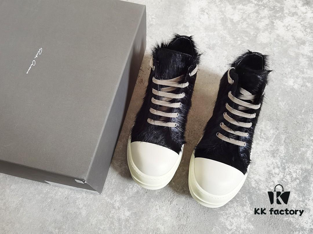 Rick Owens Horsehair Low-top Lace-up Shoes