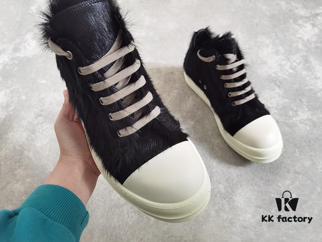 Rick Owens Horsehair Low-top Lace-up Shoes