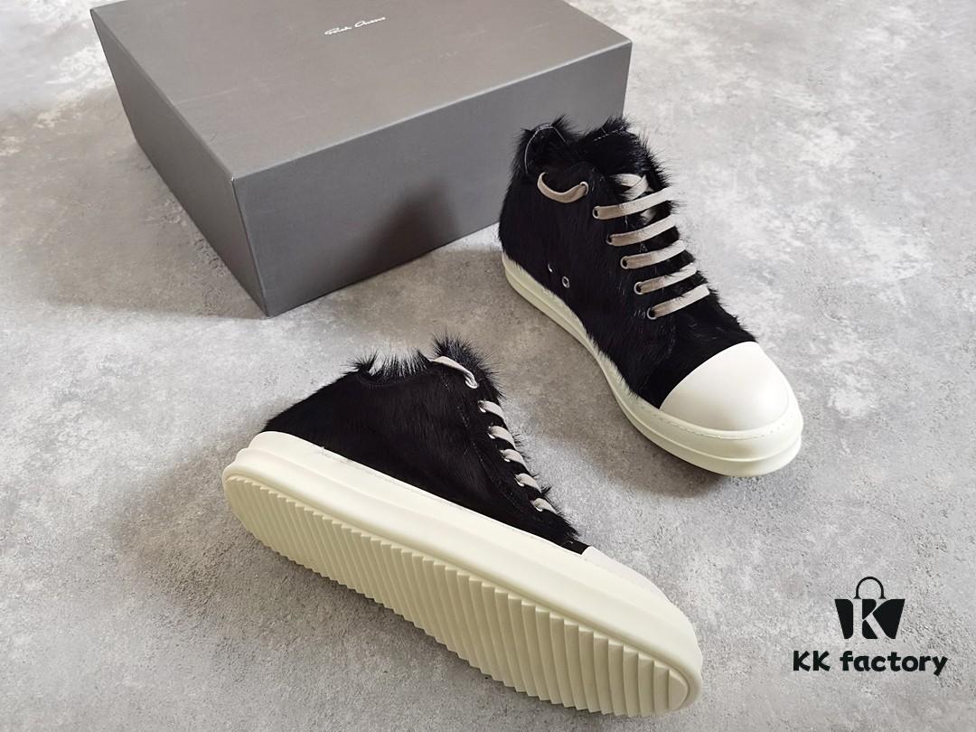 Rick Owens Horsehair Low-top Lace-up Shoes
