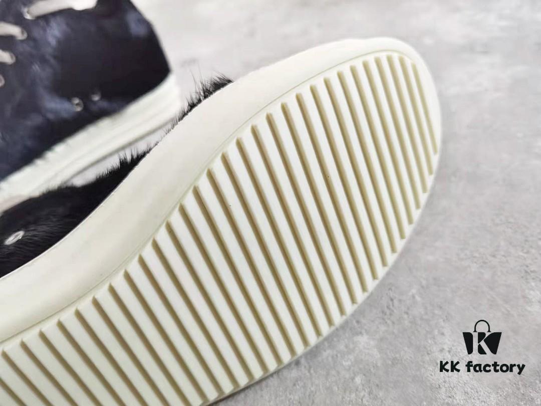 Rick Owens Horsehair Low-top Lace-up Shoes