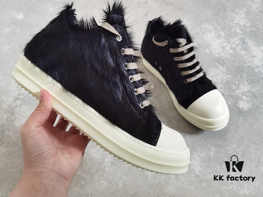 Rick Owens Horsehair Low-top Lace-up Shoes
