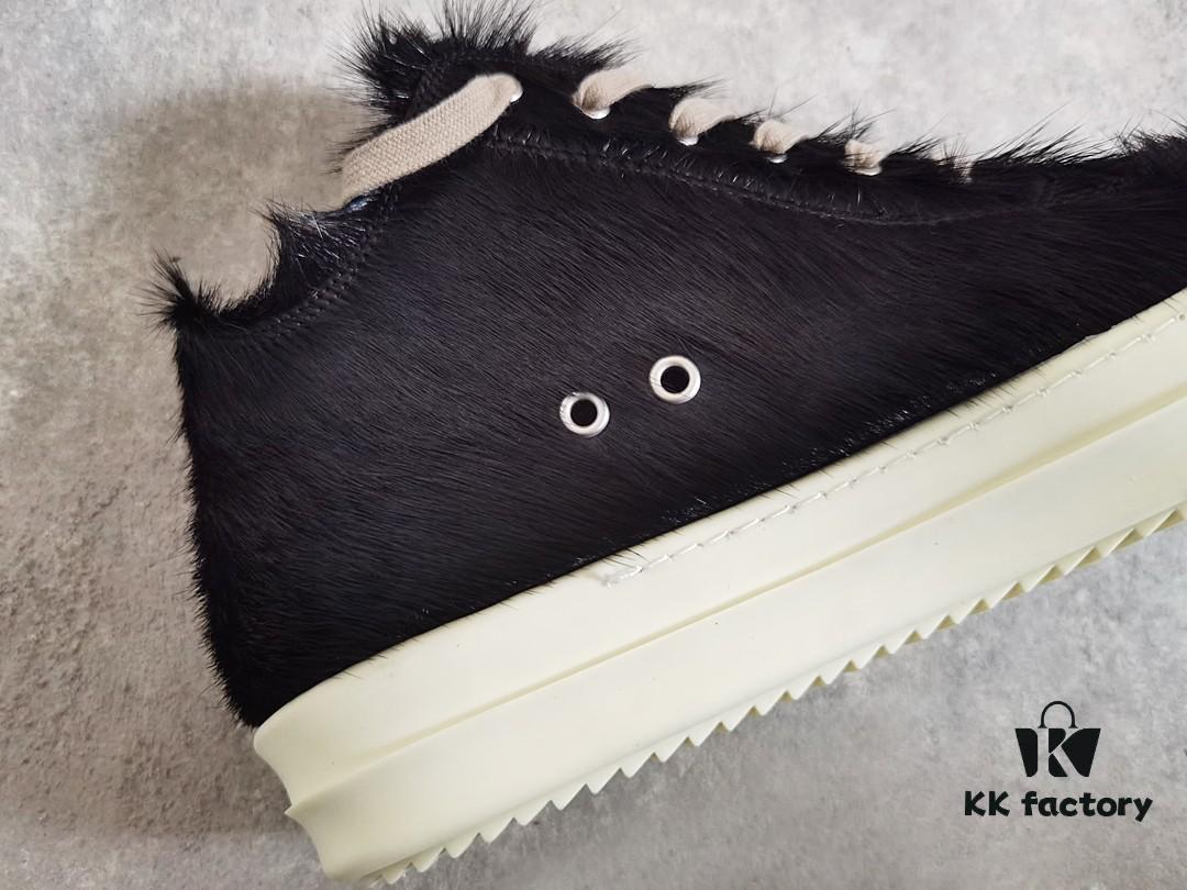 Rick Owens Horsehair Low-top Lace-up Shoes