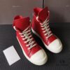 Rick Owens Deep Crimson Leather High-Top Converse Style Shoes