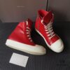 Rick Owens Deep Crimson Leather High-Top Converse Style Shoes