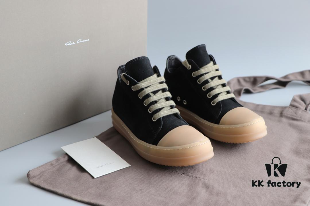 Rick Owens Style Low-Cut Cowhide with Apricot Sole