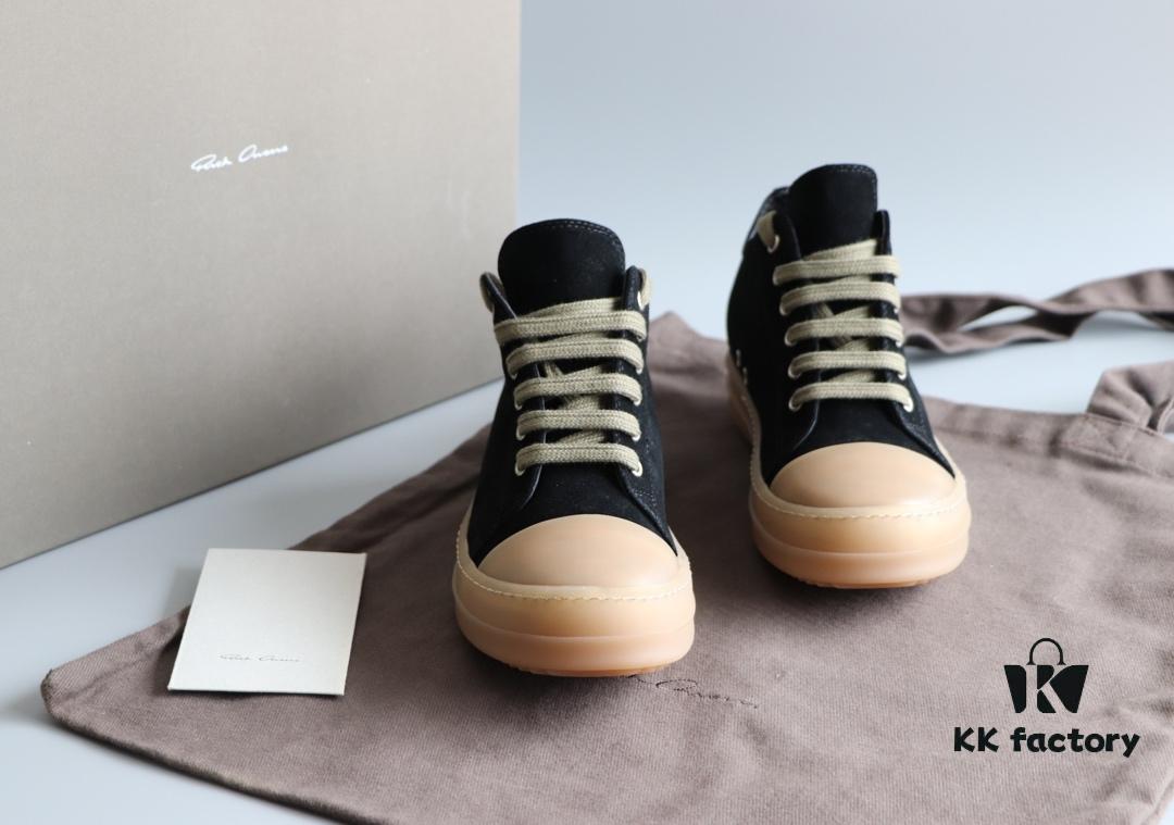 Rick Owens Style Low-Cut Cowhide with Apricot Sole