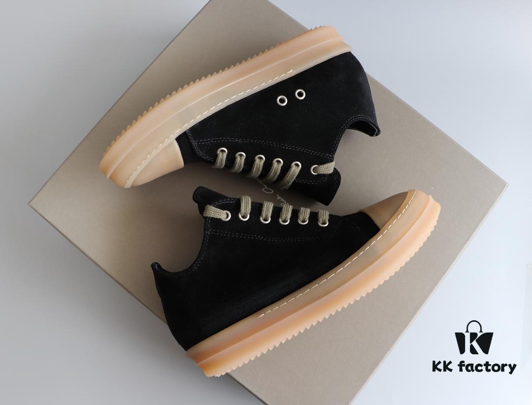 Rick Owens Style Low-Cut Cowhide with Apricot Sole