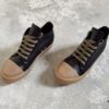 Rick Owens Style Low-Cut Leather Converse with Apricot Sole