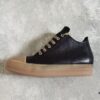 Rick Owens Style Low-Cut Leather Converse with Apricot Sole