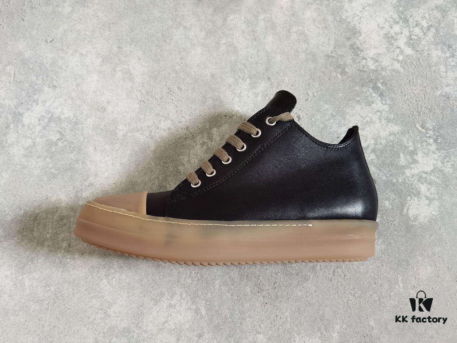 Rick Owens Style Low-Cut Leather Converse with Apricot Sole