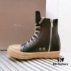Rick Owens Style High-Top Leather Converse with Apricot Sole