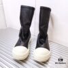 Rick Owens Style Short Elastic Boots in Genuine Lamb Leather