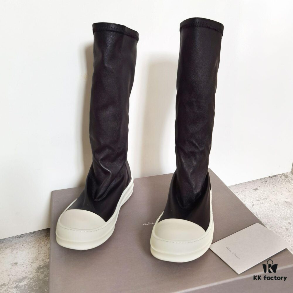 Rick Owens Mid-Cut Elastic Boots in Genuine Sheepskin