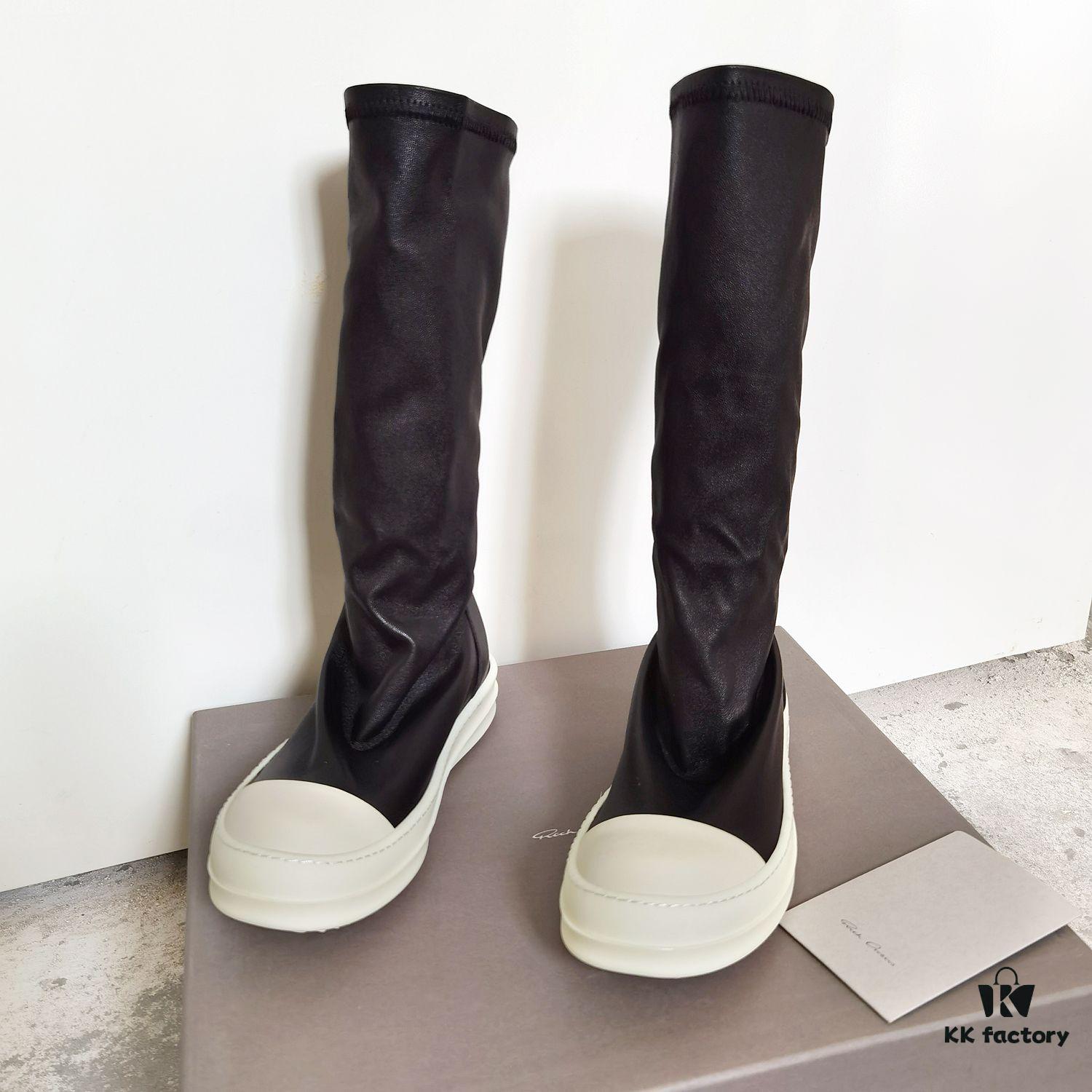 Rick Owens Mid-Cut Elastic Boots in Genuine Sheepskin