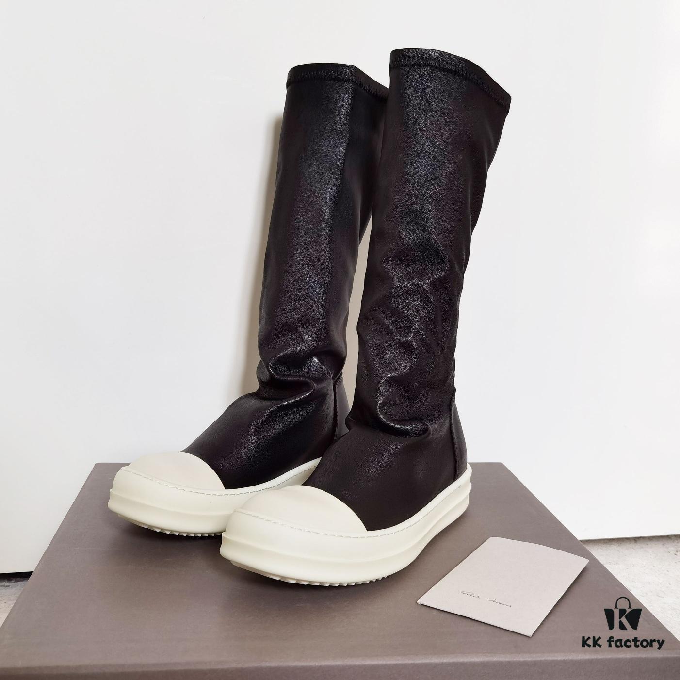 Rick Owens Mid-Cut Elastic Boots in Genuine Sheepskin