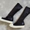 Rick Owens Mid-Cut Elastic Boots in Genuine Sheepskin