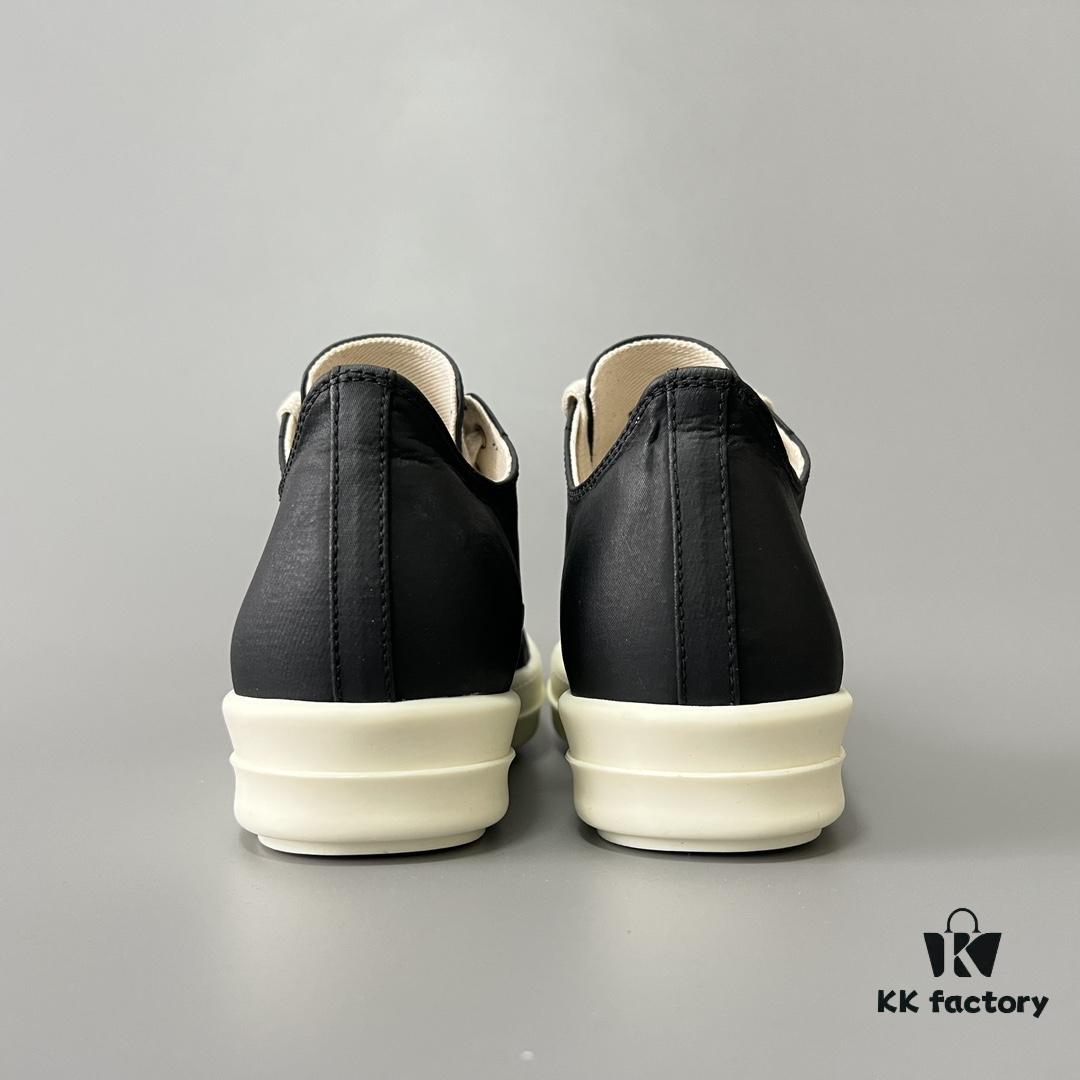 Rick Owens DRKSHDW Low-Top Black Nylon Mesh Composite with Wrinkled Texture