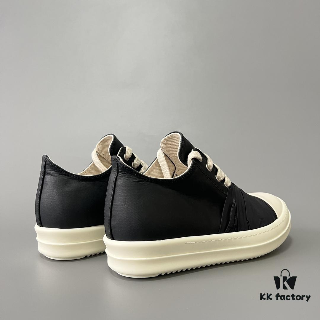 Rick Owens DRKSHDW Low-Top Black Nylon Mesh Composite with Wrinkled Texture