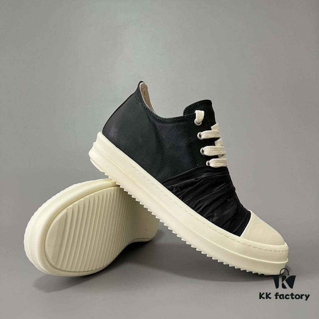 Rick Owens DRKSHDW Low-Top Black Nylon Mesh Composite with Wrinkled Texture