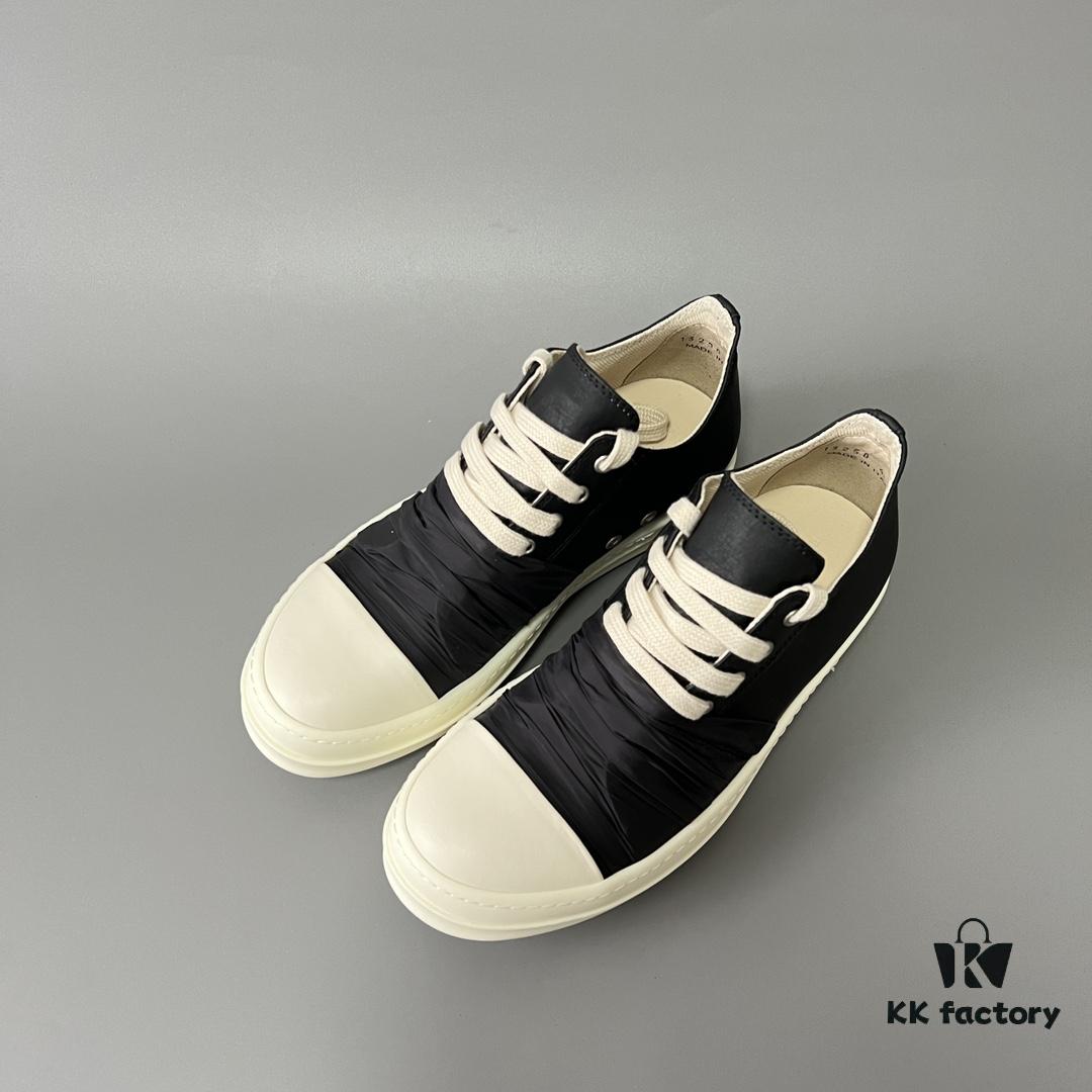 Rick Owens DRKSHDW Low-Top Black Nylon Mesh Composite with Wrinkled Texture