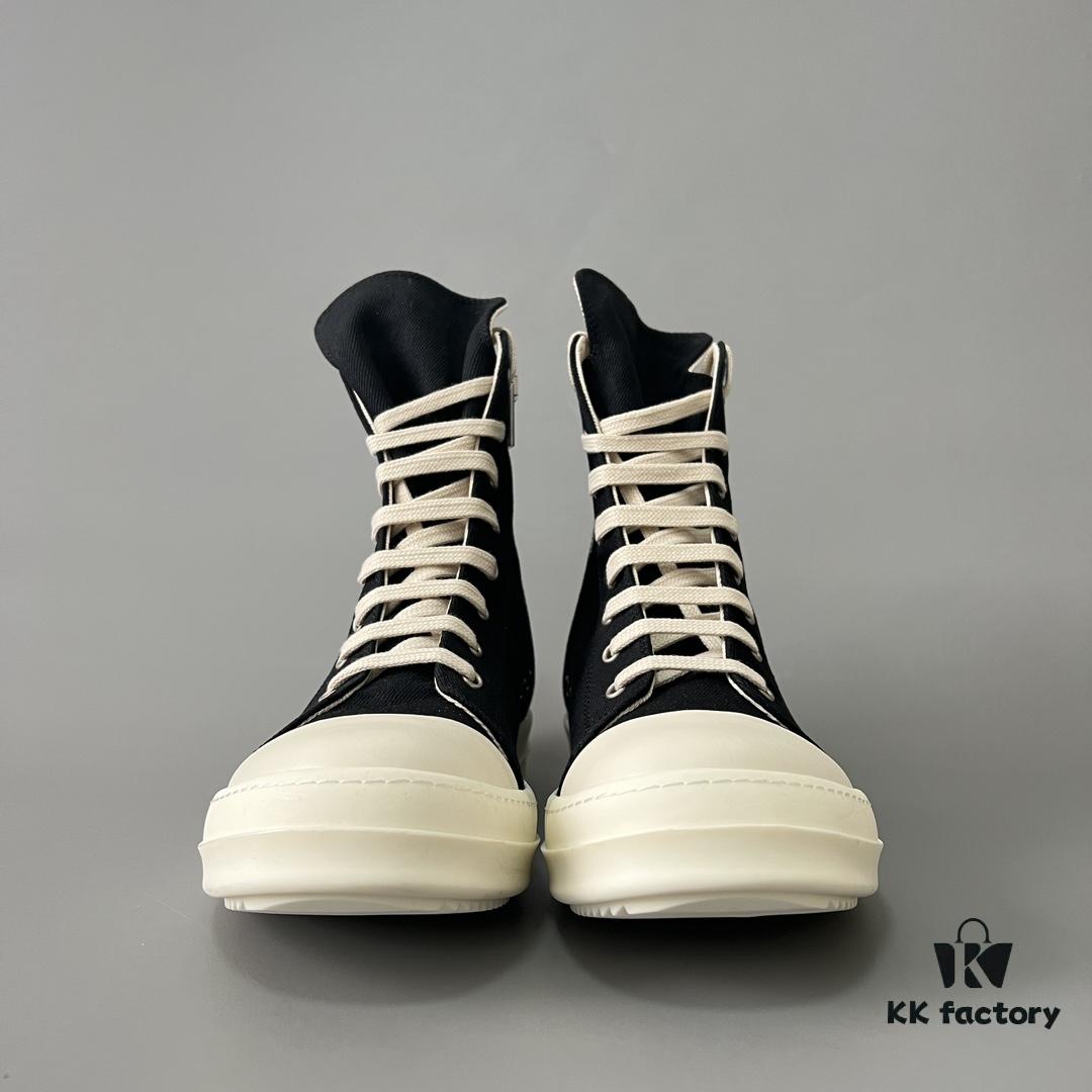 Rick Owens DRKSHDW Classic Ribbed High-top Lace-up with Heel Tab