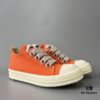 Rick Owens DRKSHDW Orange Canvas Low-top Sneakers with Thick Laces