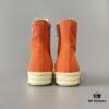 Rick Owens DRKSHDW Orange Canvas High-Top Sneakers with Chunky Laces