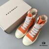 Rick Owens DRKSHDW Orange Canvas High-Top Sneakers with Chunky Laces