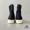 Rick Owens DRKSHDW Classic Canvas High-Top Lace-Up Sneakers with White Tip