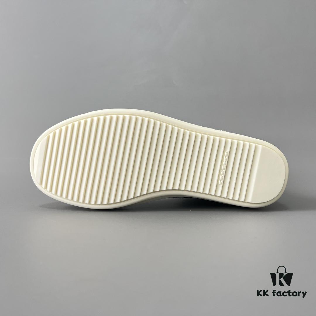 Rick Owens DRKSHDW Classic Canvas High-Top Lace-Up Sneakers with White Tip