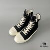Rick Owens DRKSHDW Classic Canvas High-Top Lace-Up Sneakers with White Tip